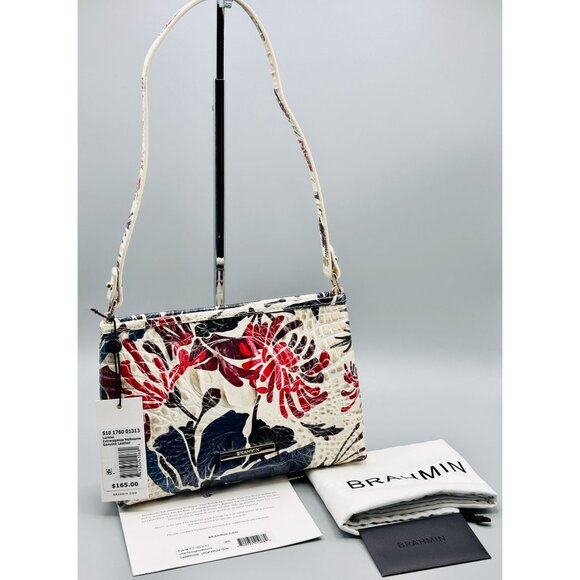 Brahmin Lorelei Extravaganza Melbourne Leather Shoulder Bag Croc Embossed NWT - Picture 10 of 16